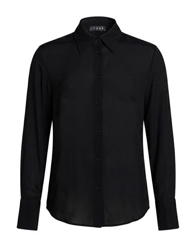 Icona By Kaos Woman Shirt Black Size 10 Rayon