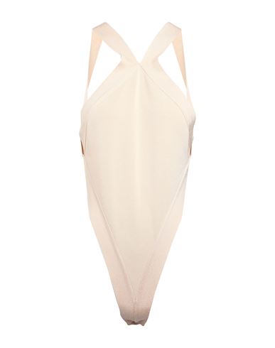 Shop Saint Laurent Woman Bodysuit Beige Size S Viscose, Polyamide, Elastane