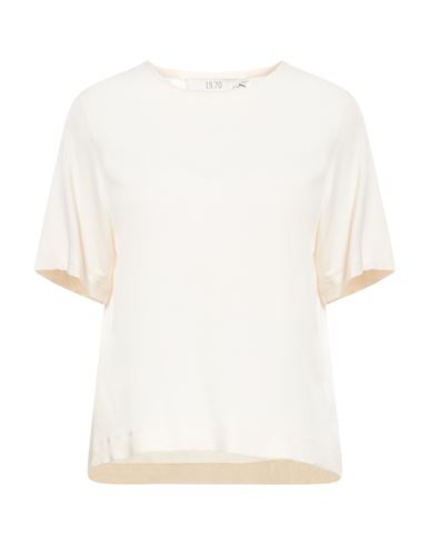 19.70 Nineteen Seventy Woman T-shirt Ivory Size S Acetate, Silk, Viscose, Elastane In White