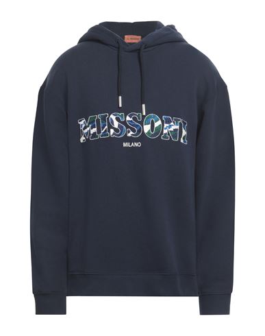 Missoni Man Sweatshirt Midnight Blue Size Xxl Cotton