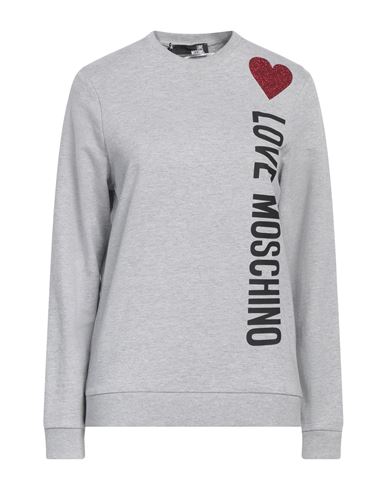 Shop Love Moschino Woman Sweatshirt Light Grey Size 10 Cotton