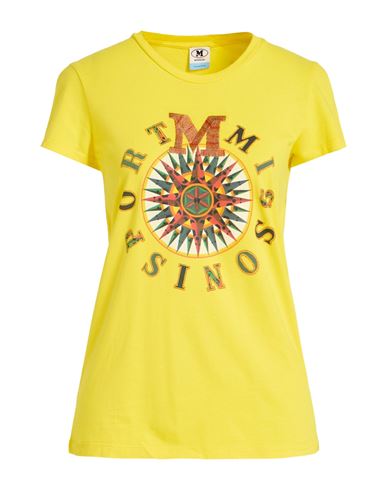 M Missoni Woman T-shirt Yellow Size L Cotton In Yellow