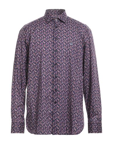 Etro Man Shirt Purple Size 17 ½ Cotton In Purple
