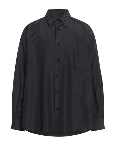 Shop Lemaire Man Shirt Black Size L Silk