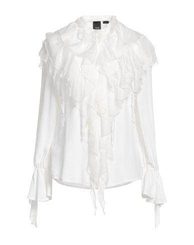 Pinko Woman Shirt White Size 8 Acetate, Silk