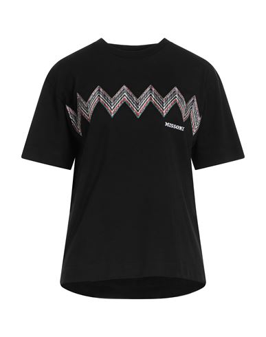 Missoni Woman T-shirt Black Size Xs Cotton, Polyester, Acrylic, Wool