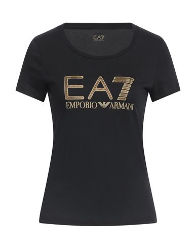 Ea7 Woman T-shirt Black Size Xl Cotton
