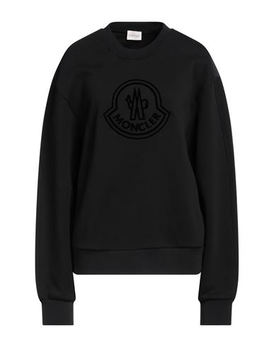 Moncler Woman Sweatshirt Black Size L Polyamide, Cotton