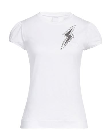 Pinko Woman T-shirt White Size M Cotton, Polyester, Brass, Polyurethane Coated