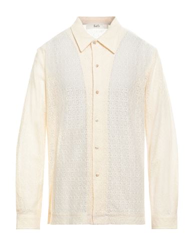 Shop Séfr Man Shirt Ivory Size Xl Cotton In White