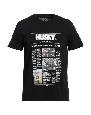 Husky Man T-shirt Black Size 44 Cotton