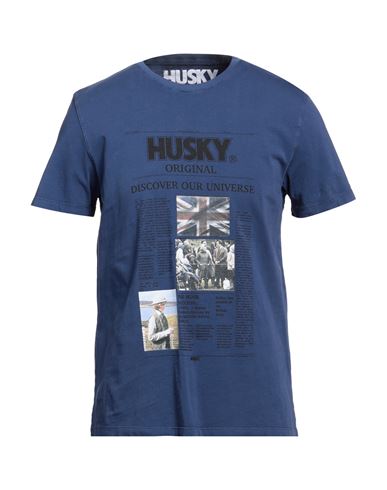 Husky Man T-shirt Blue Size 44 Cotton