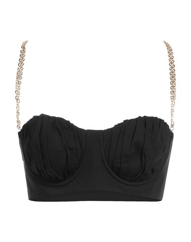 Shop Simona Corsellini Woman Top Black Size 10 Cotton, Polyamide, Elastane