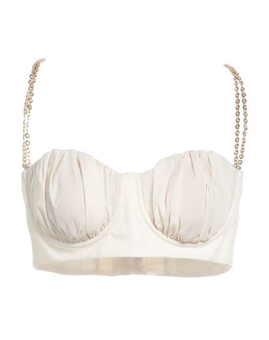 Shop Simona Corsellini Woman Top Off White Size 12 Cotton, Polyamide, Elastane