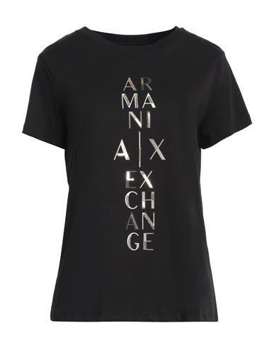 Armani Exchange Woman T-shirt Black Size Xs Cotton In Black