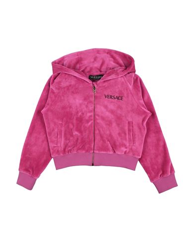 Shop Versace Young Toddler Girl Sweatshirt Fuchsia Size 6 Polyester, Elastane, Glass, Cotton In Pink