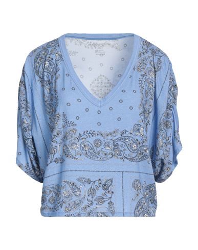 Shop Majestic Filatures Woman T-shirt Sky Blue Size 1 Viscose, Linen, Elastane