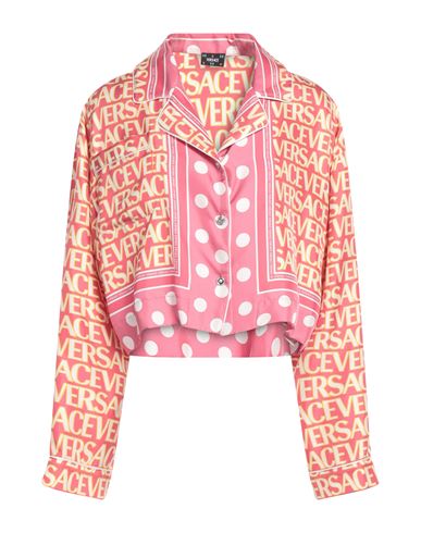 Versace Woman Shirt Pink Size 6 Silk