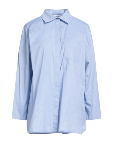 's Max Mara Woman Shirt Sky Blue Size 6 Cotton