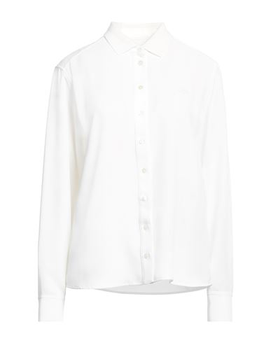 Lacoste Woman Shirt Off White Size 4 Polyester, Viscose, Elastane