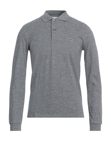 Shop Lacoste Man Polo Shirt Grey Size 8 Cotton In Navy Blue