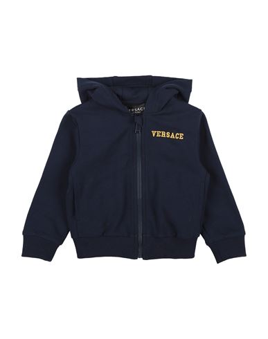 Versace Young Newborn Boy Sweatshirt Midnight Blue Size 3 Cotton, Elastane, Polyester, Viscose In Blue