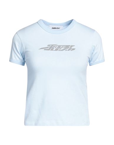 Shop Ambush Woman T-shirt Sky Blue Size M Cotton, Polyurethane