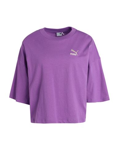 Puma Better Classics Oversized Tee Woman T-shirt Purple Size L Cotton