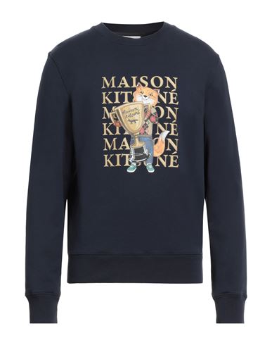 Maison Kitsuné Man Sweatshirt Midnight Blue Size L Cotton