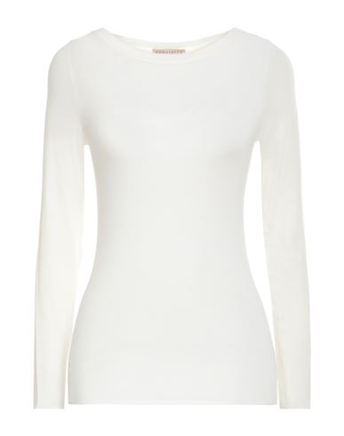 Shop Purotatto Woman T-shirt Ivory Size 6 Modal, Cashmere, Elastane In White