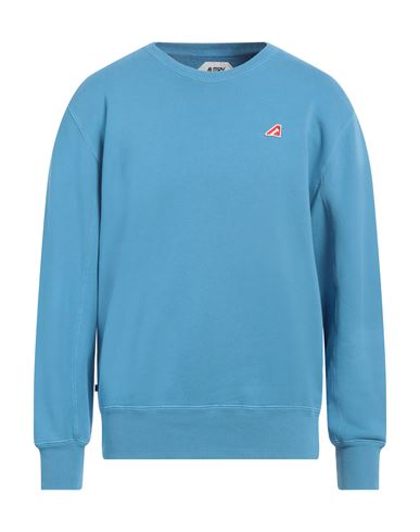 Shop Autry Man Sweatshirt Azure Size M Cotton, Elastane In Blue