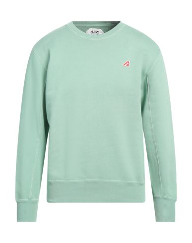 Shop Autry Man Sweatshirt Light Green Size M Cotton, Elastane