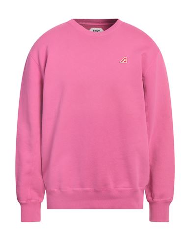 AUTRY AUTRY MAN SWEATSHIRT FUCHSIA SIZE L COTTON, ELASTANE 