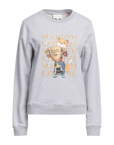 Shop Maison Kitsuné Woman Sweatshirt Light Grey Size M Cotton