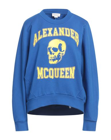 Shop Alexander Mcqueen Woman Sweatshirt Blue Size 6 Cotton, Elastane