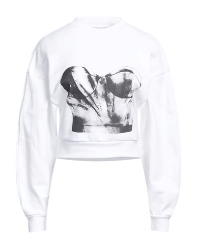 Shop Alexander Mcqueen Woman Sweatshirt White Size 4 Cotton, Elastane