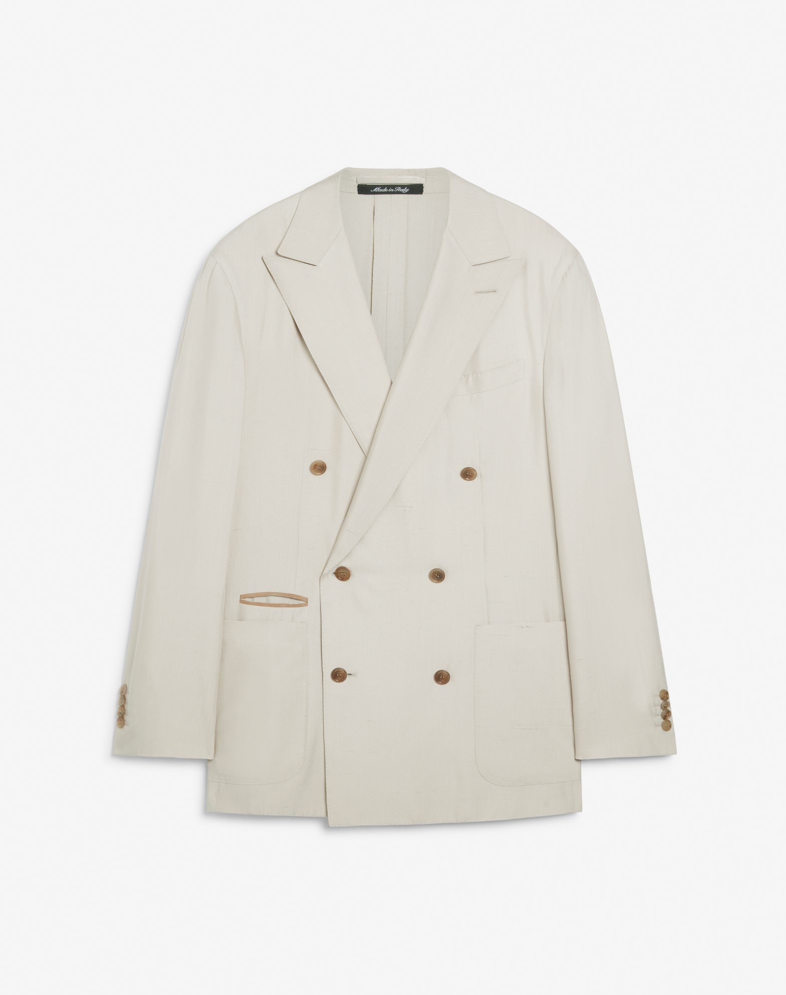 Shop Dunhill Silk Dupioni Cavendish Double Breasted Sports Coat In Beige