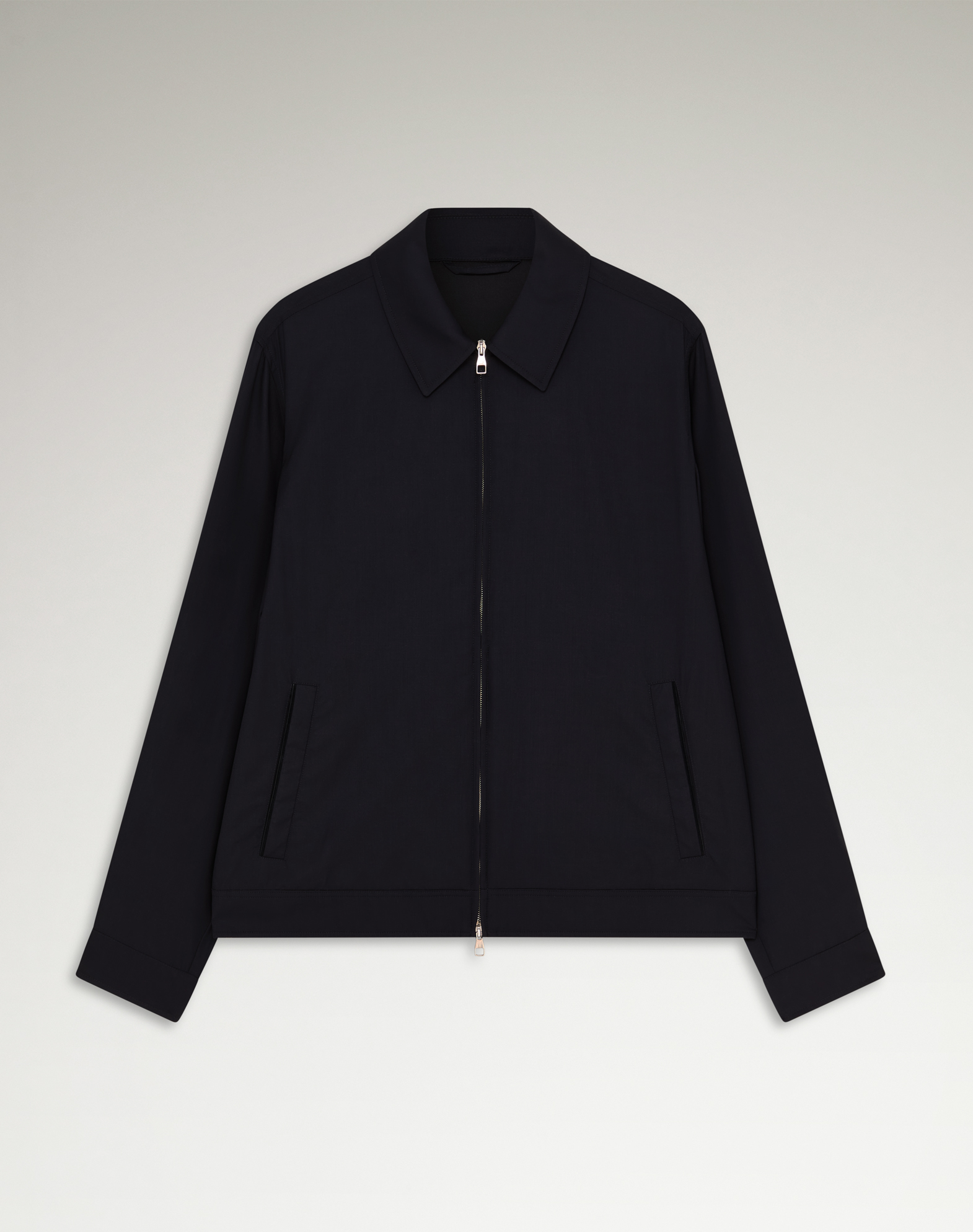DUNHILL WOOL SILK POINT COLLAR BLOUSON