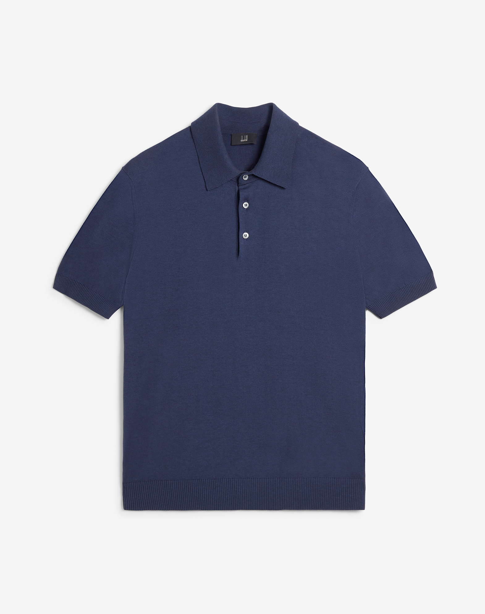 Shop Dunhill Cotton Silk Short Sleeve Polo In Blue