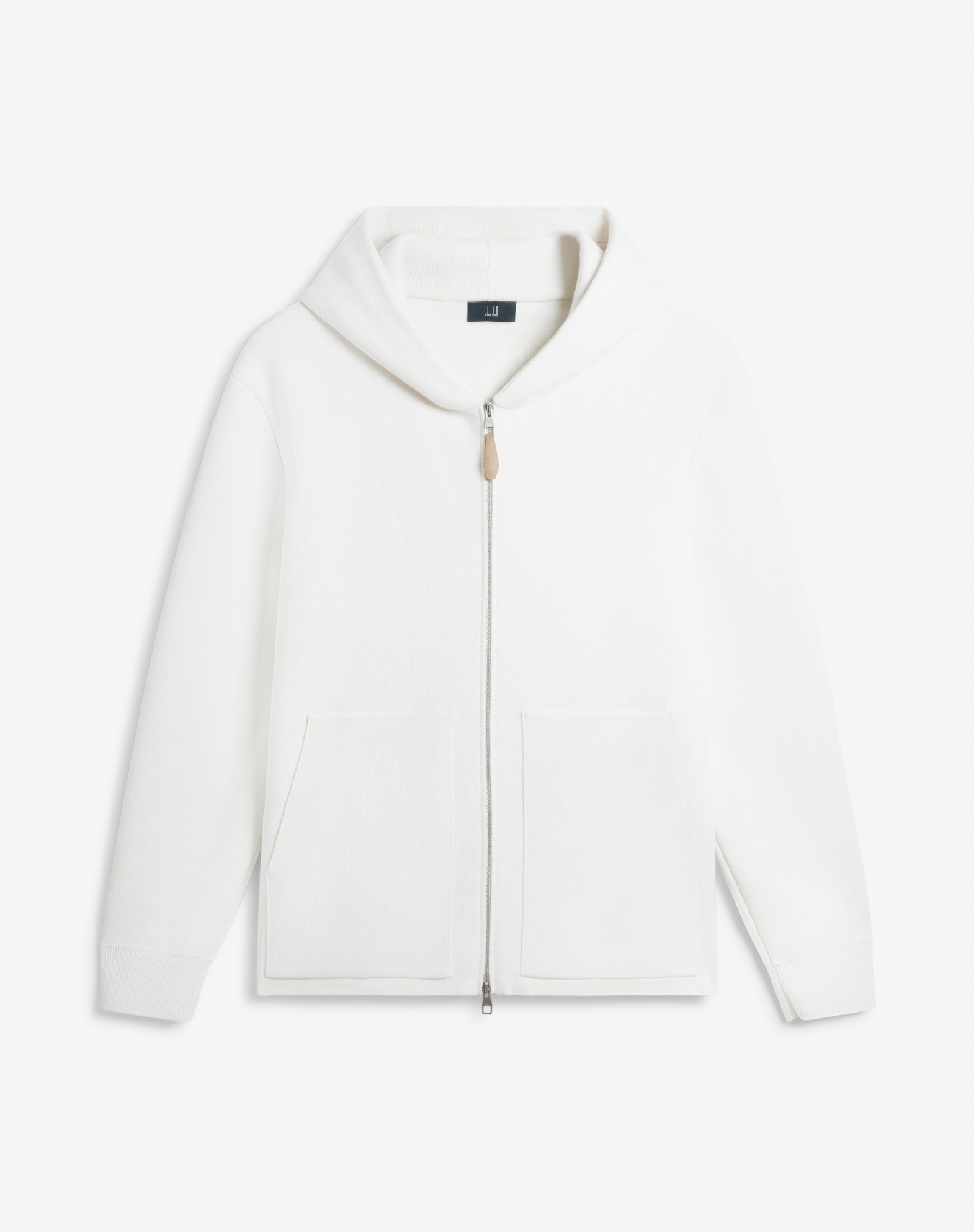 Shop Dunhill Athluxury Cotton Cashmere Zipped Hoodie In White