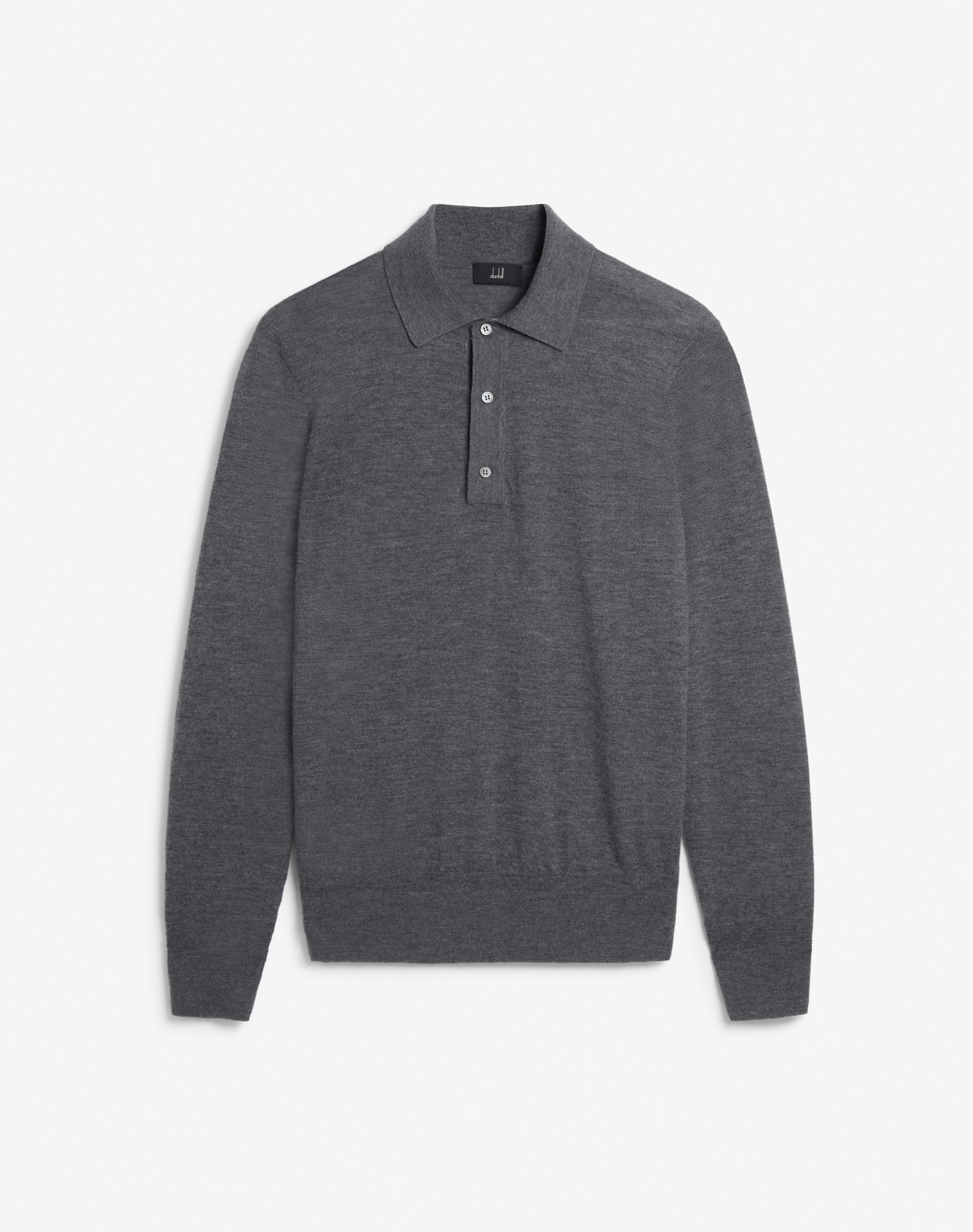 DUNHILL SUPERFINE CASHMERE LONG SLEEVE POLO