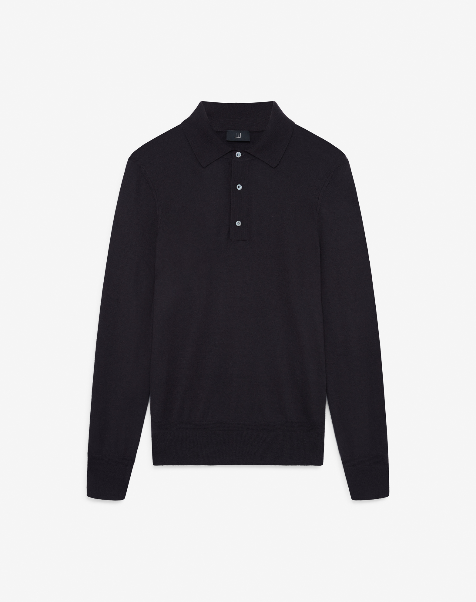 Shop Dunhill Superfine Cashmere Long Sleeve Polo In Blue