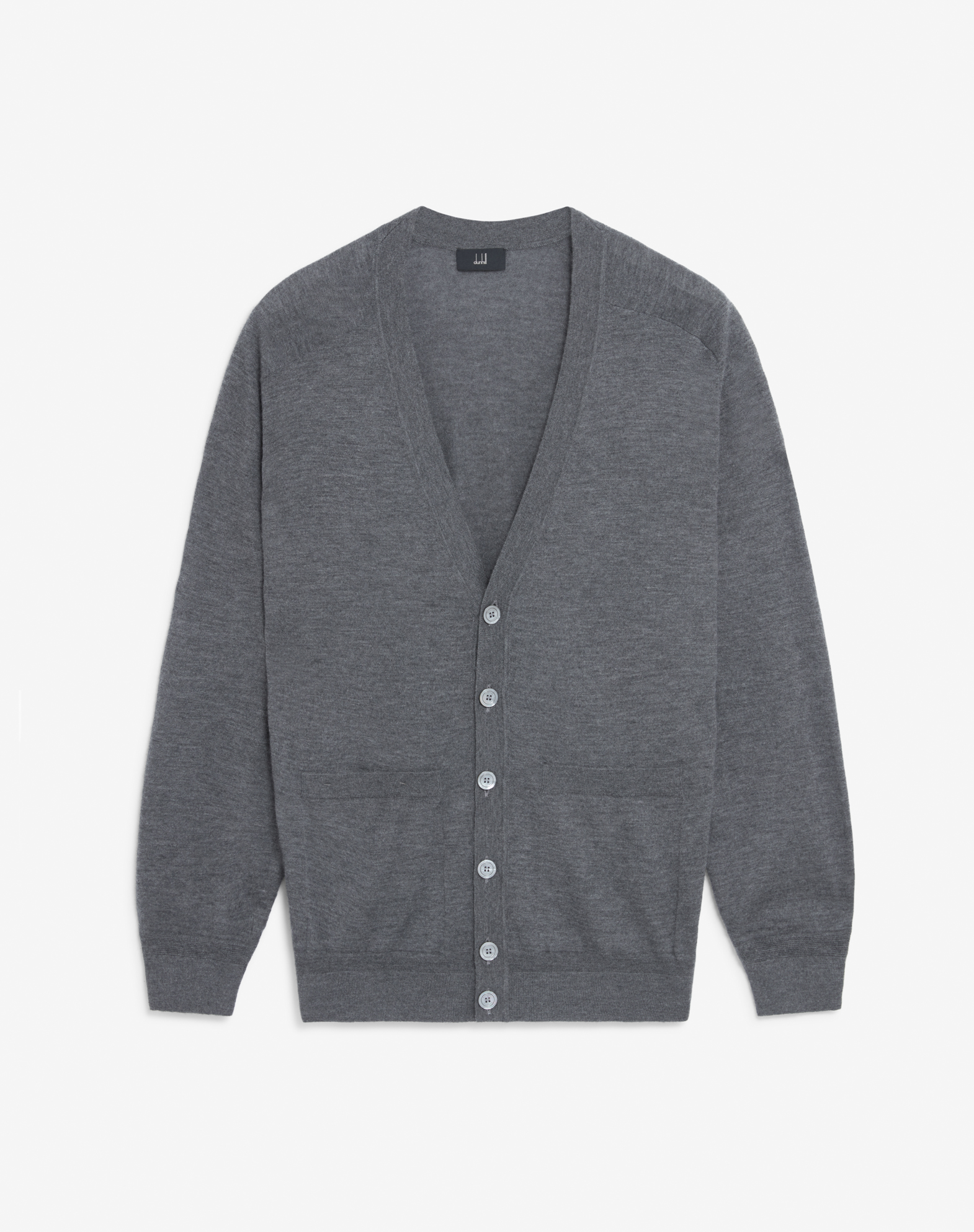 Shop Dunhill Superfine Cashmere Cardigan In Grey