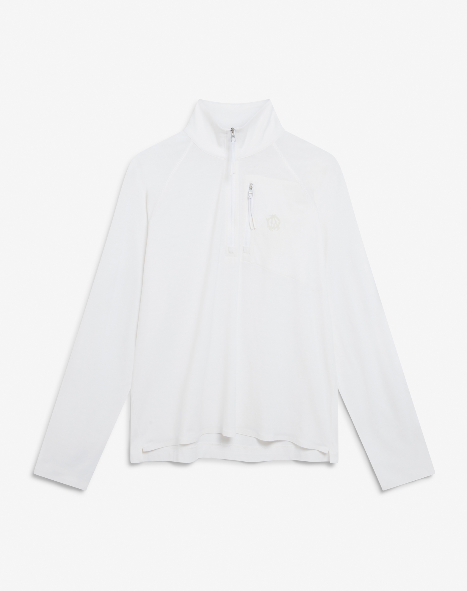 Shop Dunhill Athluxury Wool 1/4 Zip Long Sleeve T-shirt In White