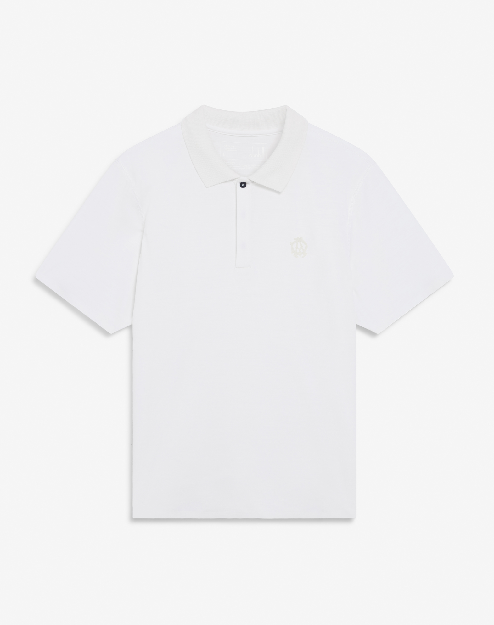 Shop Dunhill Athluxury Wool Short Sleeve Polo In White