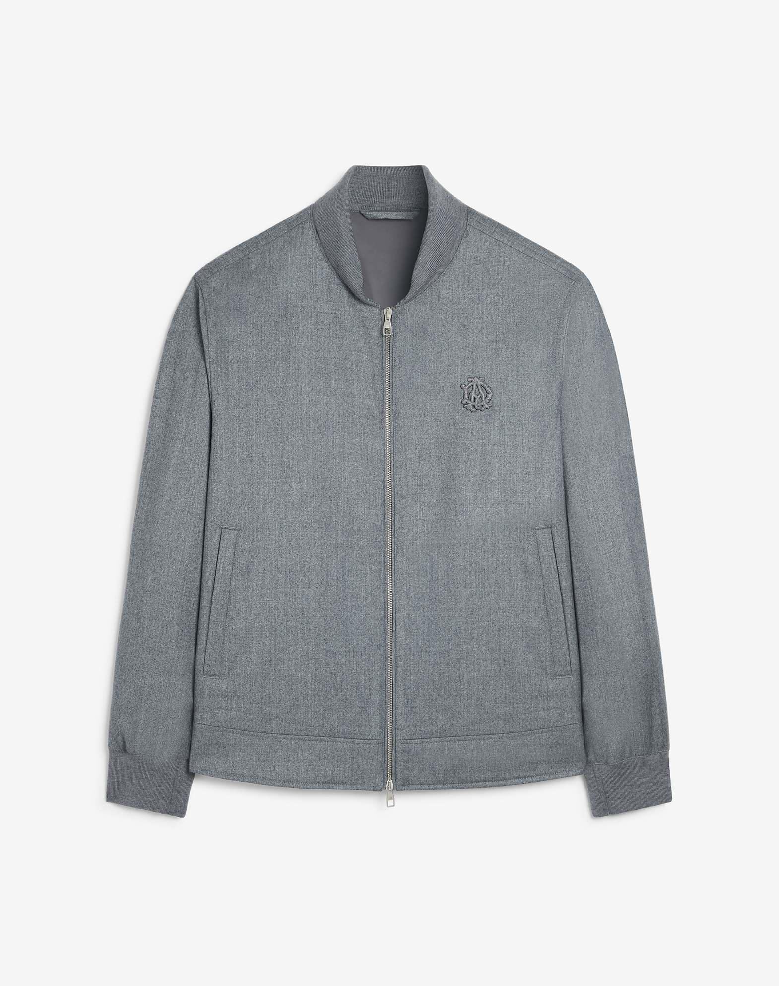 Shop Dunhill Athluxury Packable Wool Bomber In Grey