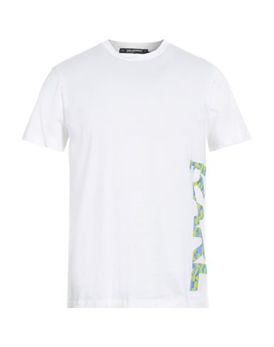 Karl Lagerfeld Man T-shirt White Size M Organic Cotton
