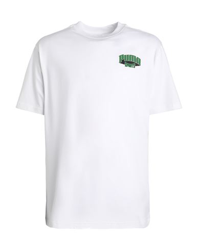 Shop Puma Team For The Fanbase Graphic Tee Man T-shirt White Size Xl Cotton