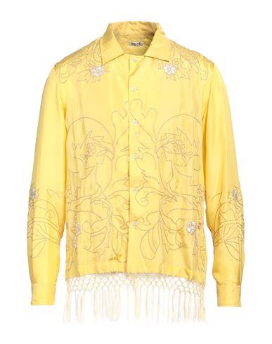 Shop Bode Man Shirt Yellow Size S Silk