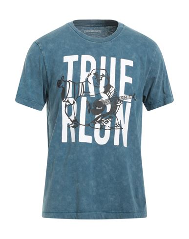 Shop True Religion Man T-shirt Slate Blue Size 3xl Cotton